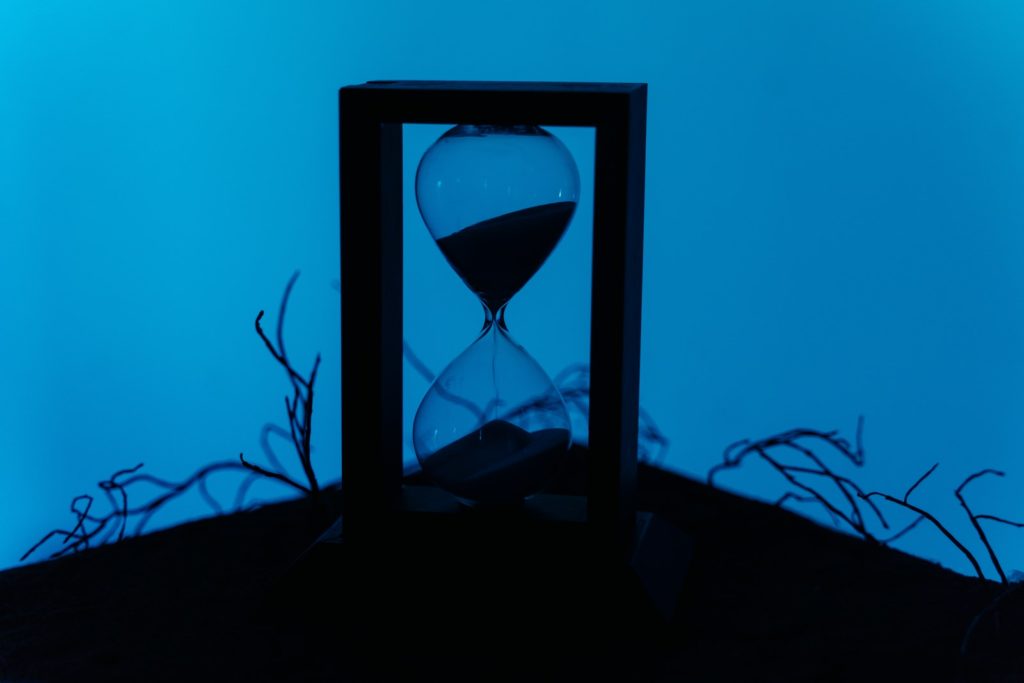 Clear Hour Glass on Frame